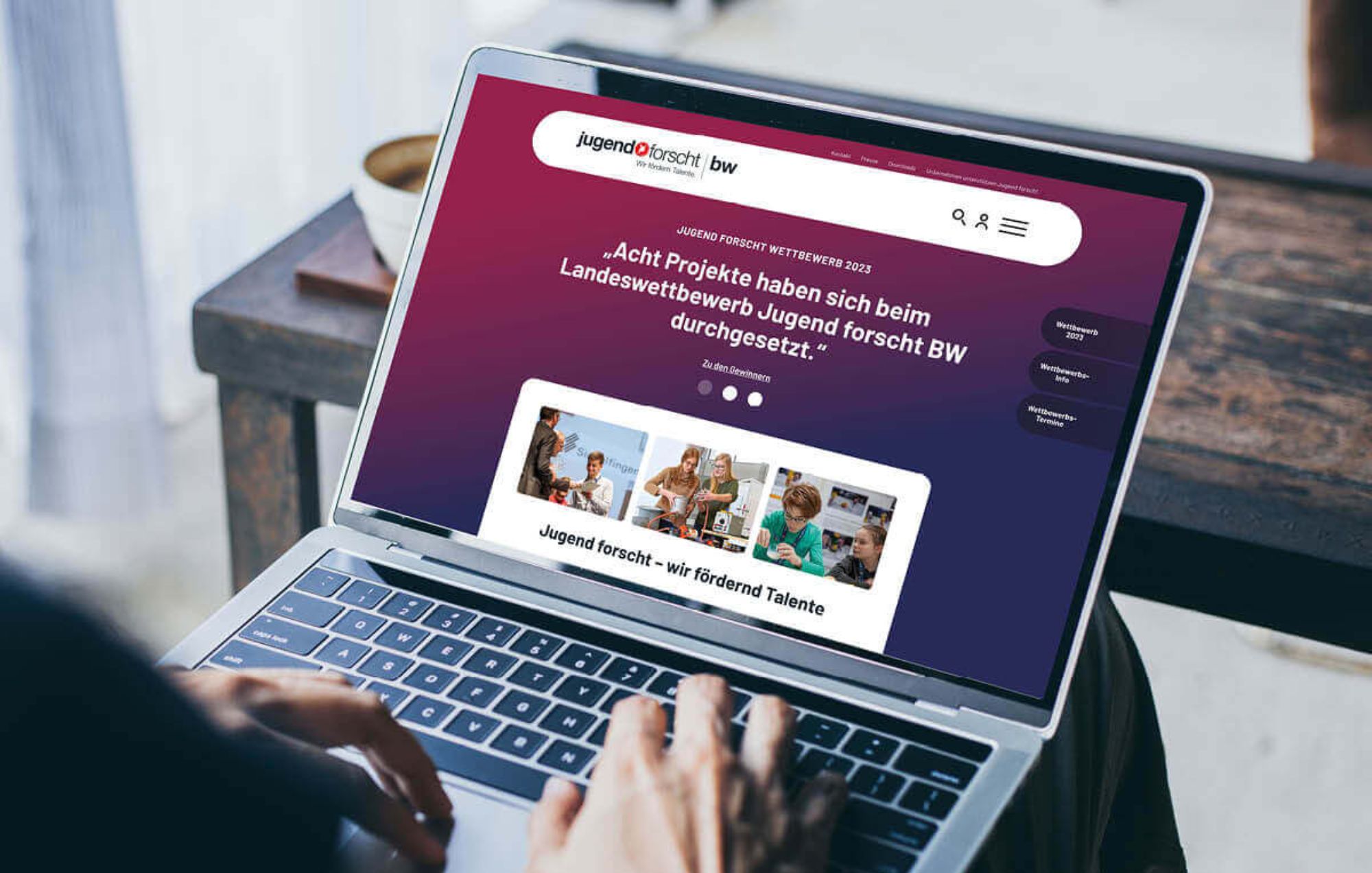 Projektbild: Website Jugend Forscht BW