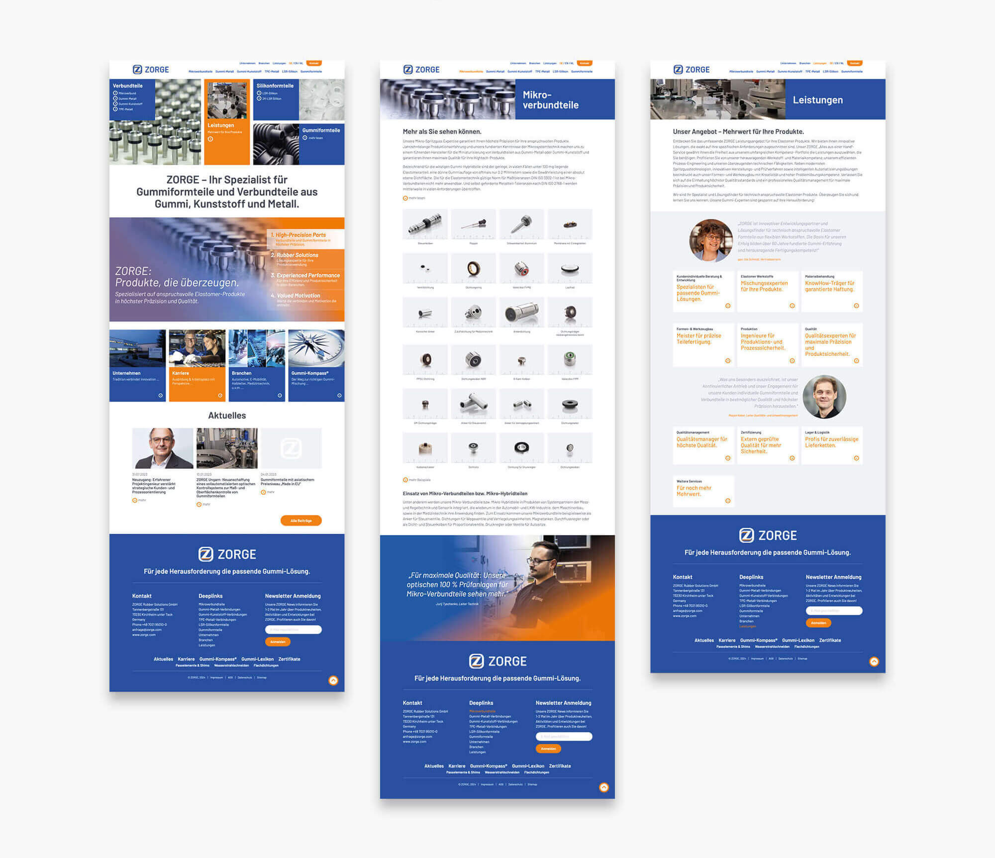 Website ZORGE Rubber Solutions