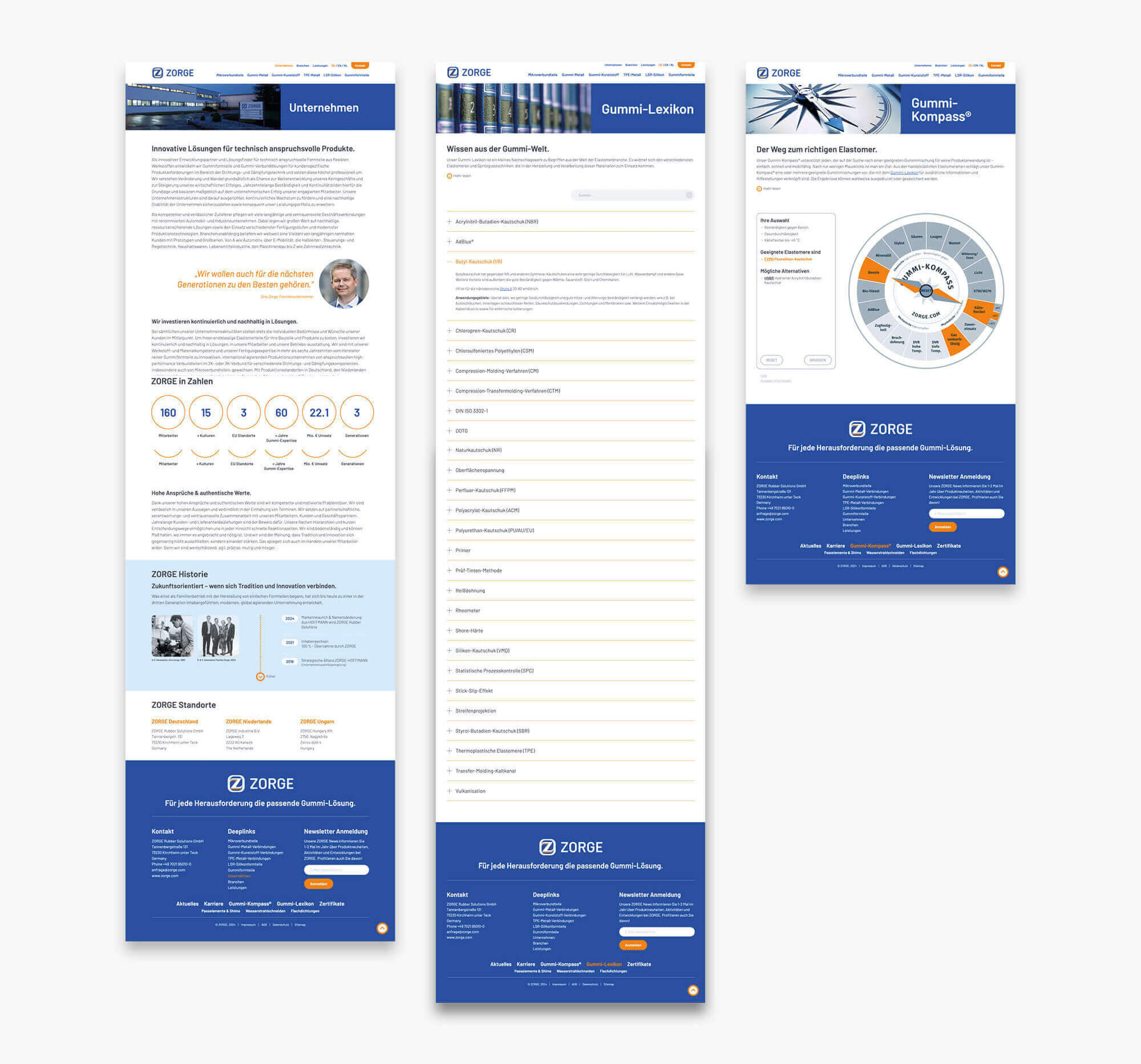 Website ZORGE Rubber Solutions